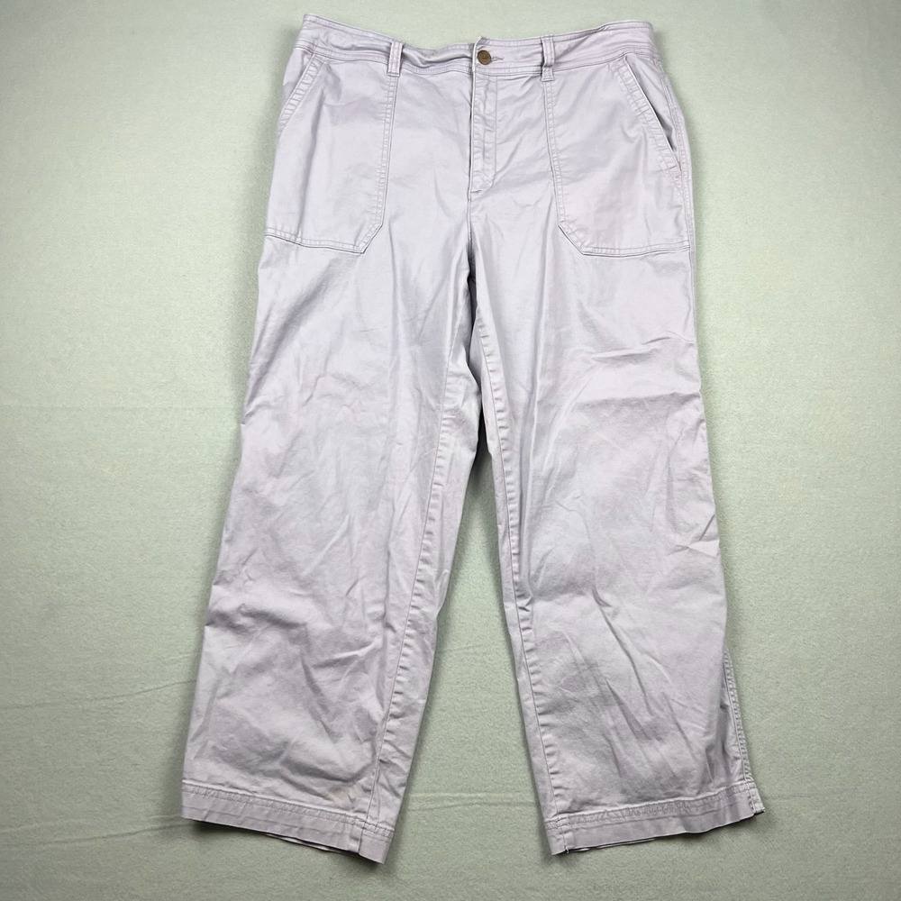 Gap Women 16 Pale Plum Girlfriend Khaki High Rise Chino Stretch Utility Pants